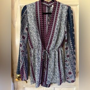 Darah Dahl Purple Paisley Shorts Romper. Women’s Large